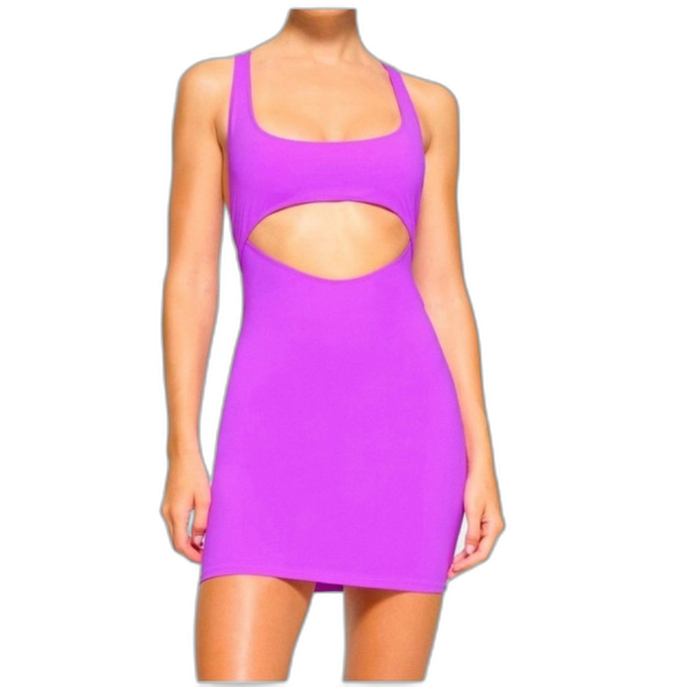 Skims Signature Recycled Swim Cut Out Tank Dress in color taffy size 3X